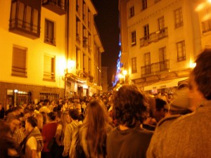 El casco antiguo de Oviedo durante las fiestas