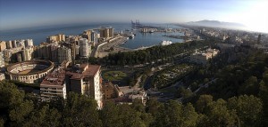 Vues de la ville de Malaga à partir de Mont Gibralfaro