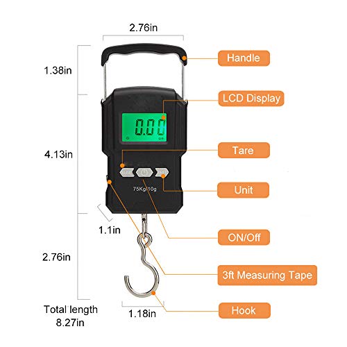 Weigh and Measure with Ease: YAGSUW Portable Electronic Hook Scale with Measuring Tape插图