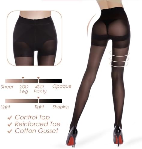 Review: G&Y 40D Sheer Tights – Control Top Support Stockings插图1