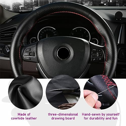 Rev up Your Ride: Ziciner Leather Steering Wheel Cover Review插图3